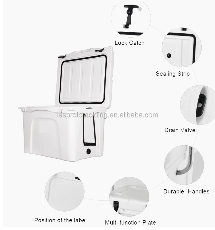 Rotomolded insulated plastic medical cooler box