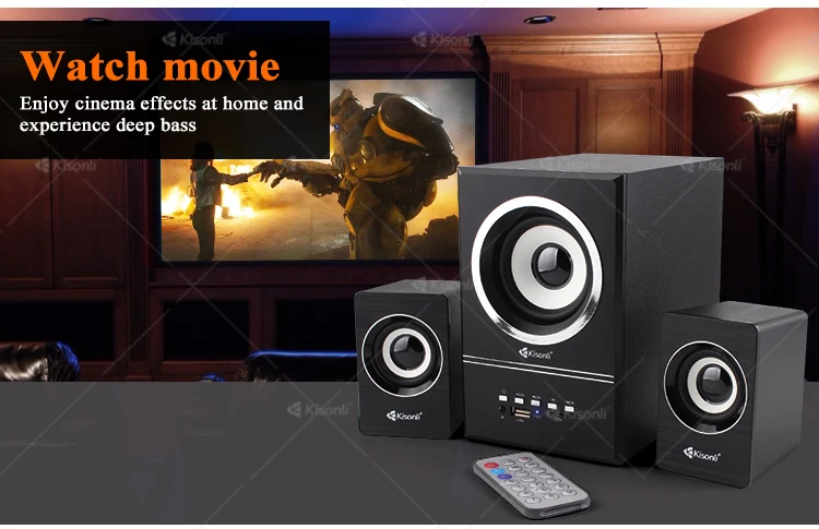 Mini Digital Kisonli USB 2.1 Speaker with FM Radio,Support USB driver TFcard /MP3 audio files with remote control - ANKUX.COM