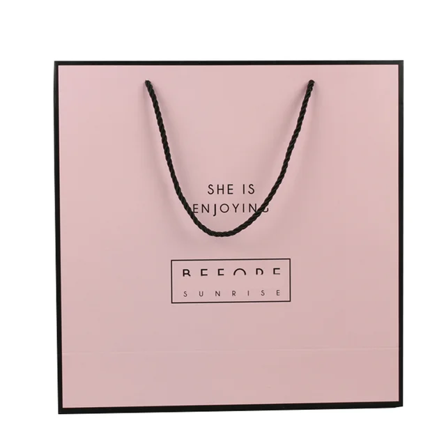 print gift bags for new born gift box custom pink paper bag