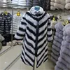 2017 New Fahion Long Style real Rex Rabbit fur Jacket Chinchilla color Genuine fur coats