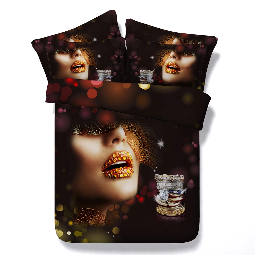 Sexy Wanita Dengan Jewelled Bibir Dan Rings 3d Tidur Set Buy 3d