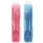YUZMEI Chopstick spoon fork set Wholesale Tableware travel Kit Customized picnic plastic Dinnerware Set with Logo
