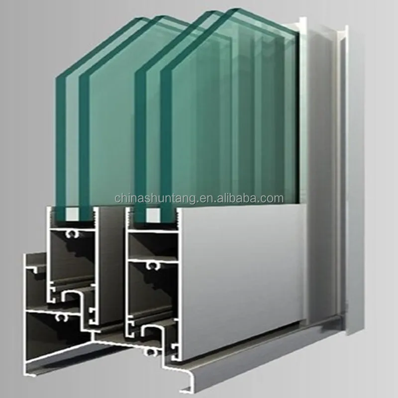 Various Aluminium Extruded Sliding Wardrobe Door System Profiles