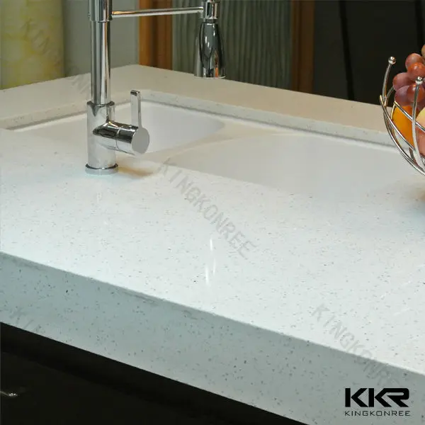 Pure White Granite Countertop Artificial Stone Marble Basin