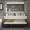 Luxury design chinese wall hung bathroom wall Artificial marble mounted cabinet vanity bathroom modern