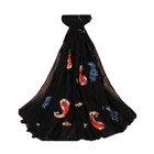 Paisley embroidery viscose cotton hijab large size muslim scarf dress accessories