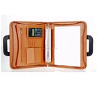 Custom zipper Leather business portfolio Case With Handle for Tablet