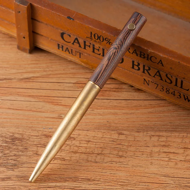 Custom hot sale new design Metal brass wooden twist ball point promotional pen