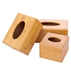 Restaurant hotel wholesale custom brand bamboo wood tissue box