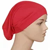 Hot 20 color 2018 Muslim caps wholesale factory direct supply solid color high elastic mercerized cotton headscarf cap