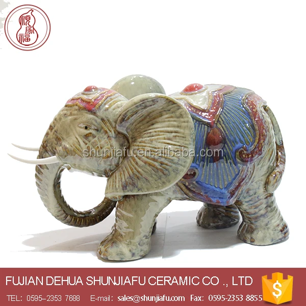 antique ceramic elephant ornaments for gift and craft on sale