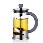 New design high borosilicate glass coffee french press teapot with stainless steel infuser