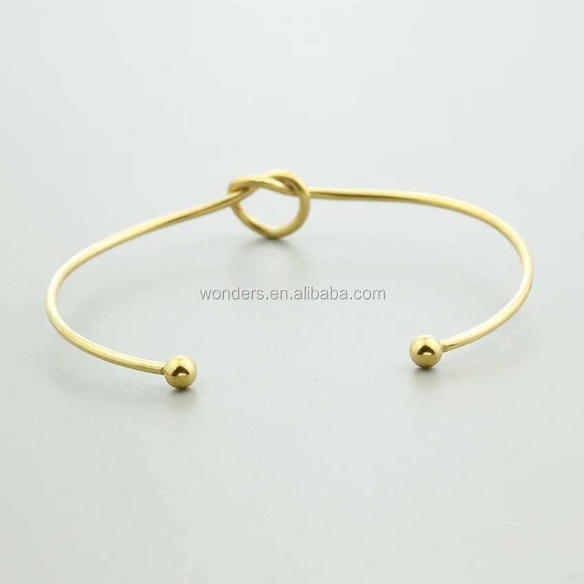 rose gold color stainless steel wire knot bracelet bangle