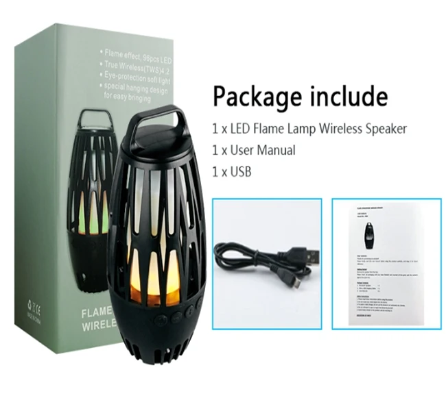 2018 Newest Waterproof Fire Wireless Speaker 5W LED Flame Fire Speaker with Stereo Sound and Strong Bass speaker - ANKUX.COM