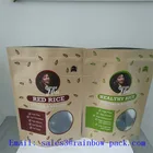 Aluminum Foil brown kraft paper bag for 1kg Rice with clear window
