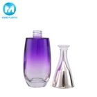 Skin care use purple clear vacuum cosmetic cream pump bottle for packing serum and liquid lotion