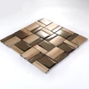 USA style 3D Aluminium Metal mixed Crystal Glass Mosaic for Modern Wall Decoration