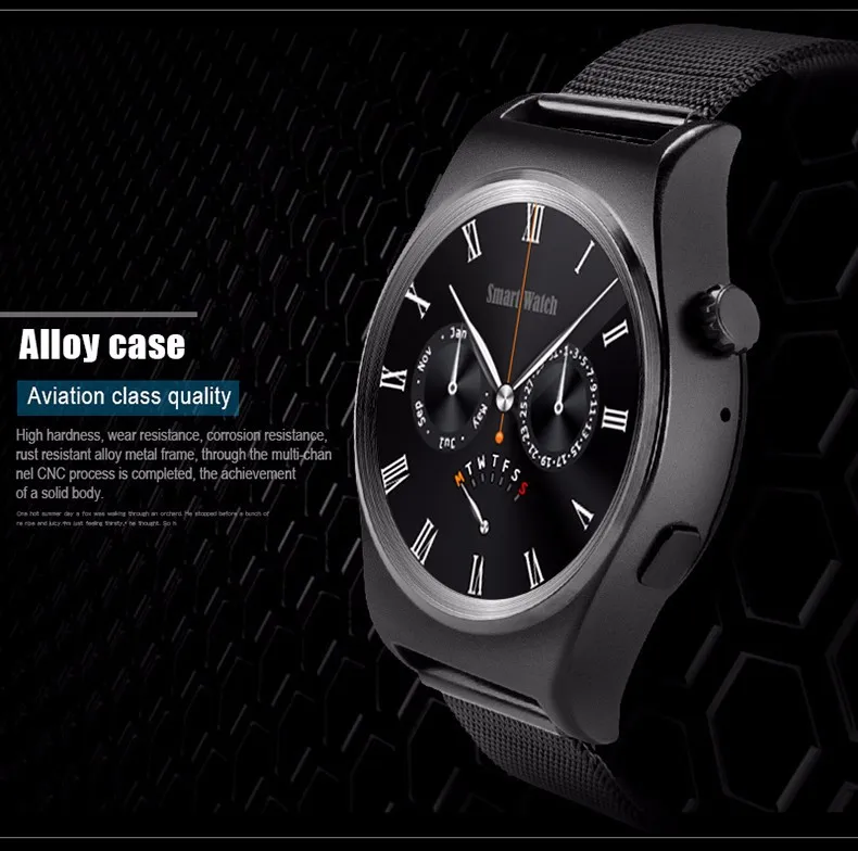 2016 X10 Smart Watch Adroid Bluetooth 4.0 Smart Watches Alloy Smartwatch Waterproof With Health Tracker On Wrist Watch