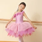purple lycra girls dance costume light purple stage performance costume elegant dance wear