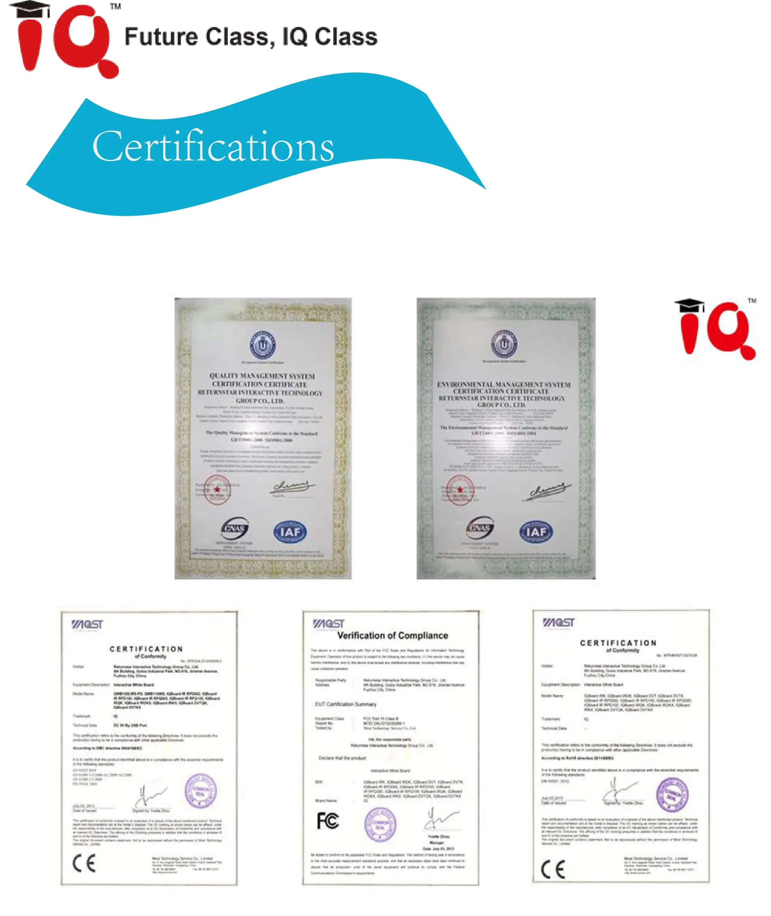 certifications