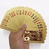 Golden Playing Cards Game Luxury Gold Foil Poker Set Grid Plastic Foil Poker Durable Waterproof Gift Collection