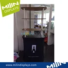 Aluminum Folding Table Stands Waveline Triangle Table for Sale and Promotion White Counters