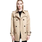 Production processing manufacture fall winter button wholesale custom classic women windbreaker trench coat