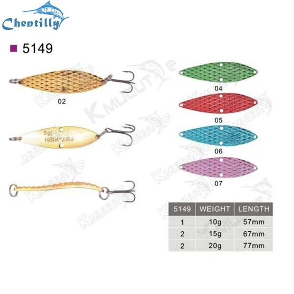 Short-time spoon lure paint copper material