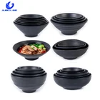 Premium Quality Custom Solid Color Black Soup Bowl Set Melamine Matt Ramen Bowl