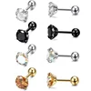 Factory wholesale cheap stainless steel silver round cz stone earring stud