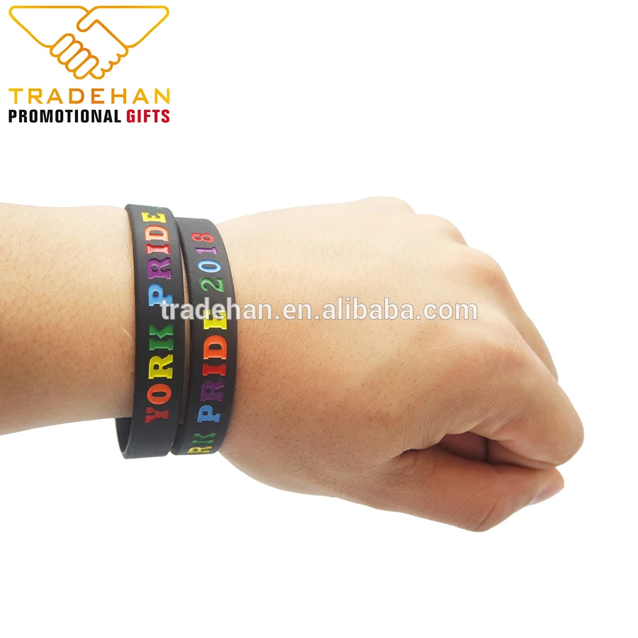 Custom Gay Pride Silicone Wristband Rainbow Silicone Bracelets For Gay