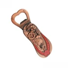Wholesale Custom Iron 3D Metal Promotion vintage antique shoe flip flop bottle opener
