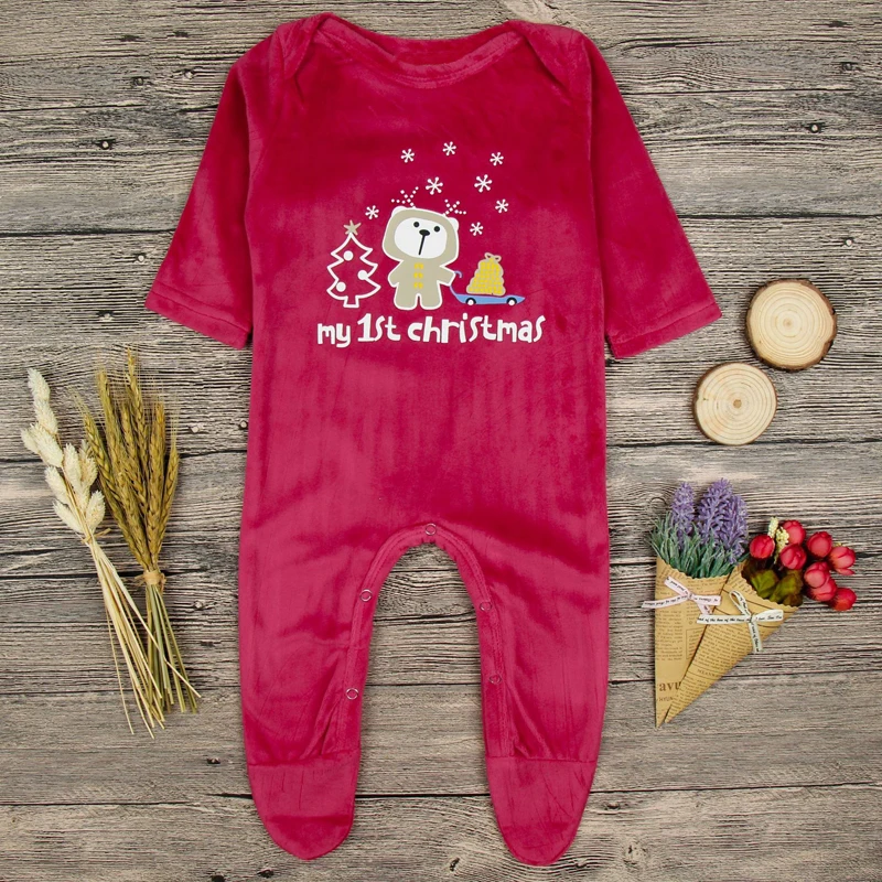 2018 Autumn Winter Newborn Baby Boys Girls One-piece Letter Footies Jumpsuit Outfits Clothes Soft Christmas XMS (2)
