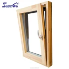 Wooden grain tilt and turn aluminum windows for wooden structure