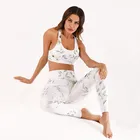 white color small flower printed womens gym wear tight fitness wear sialkot simple fashion sports fitness wear