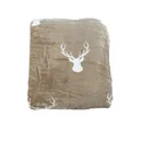 Brown moose Wool blanket thick double fleece flannel blanket printed warming throw blanket