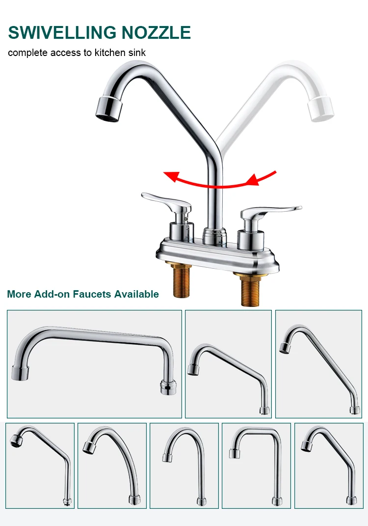 Long neck 2 way chrome and brass kitchen sink faucet bathroom sink tap