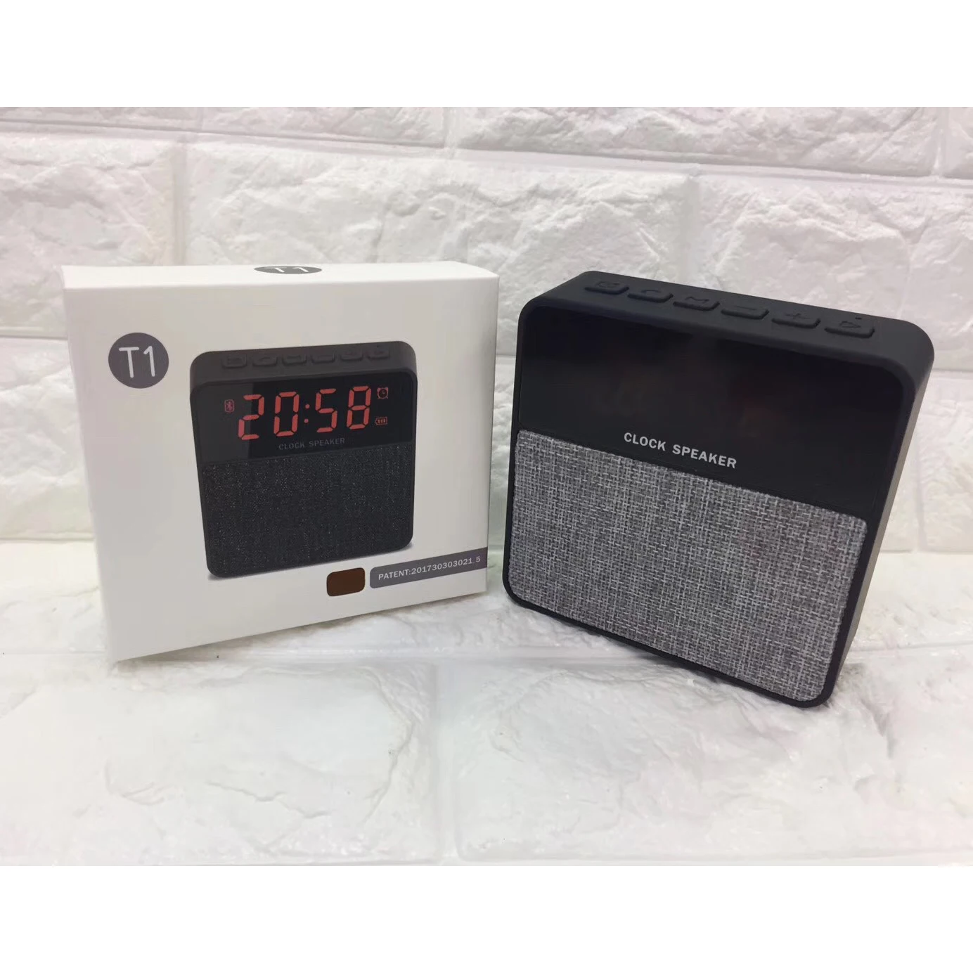 T1 fabric bluetooth alarm clock speaker with screen - ANKUX.COM