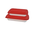 Rectangular shape glass baking tray / baking pan / Microwave safe glass baking dish for cooking