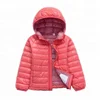 Outdoor winter windproof OEM kids hooded light weight padded coat down jacket