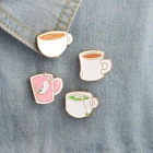 Collar Jewelry Pins Tea Cup Enamel Pins Metal Colorful Cute Brooch Lapel Pin Badge For Women