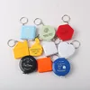 Promotional Customized Logo Mini Oval Tape Measure With Keychain