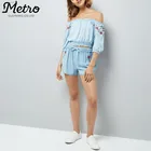 Wholesale women shorts embroidered denim t shirt tops
