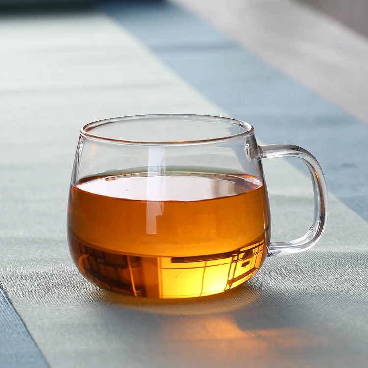 clear rounded handmade borosilicate mini mug glass tea milk cup