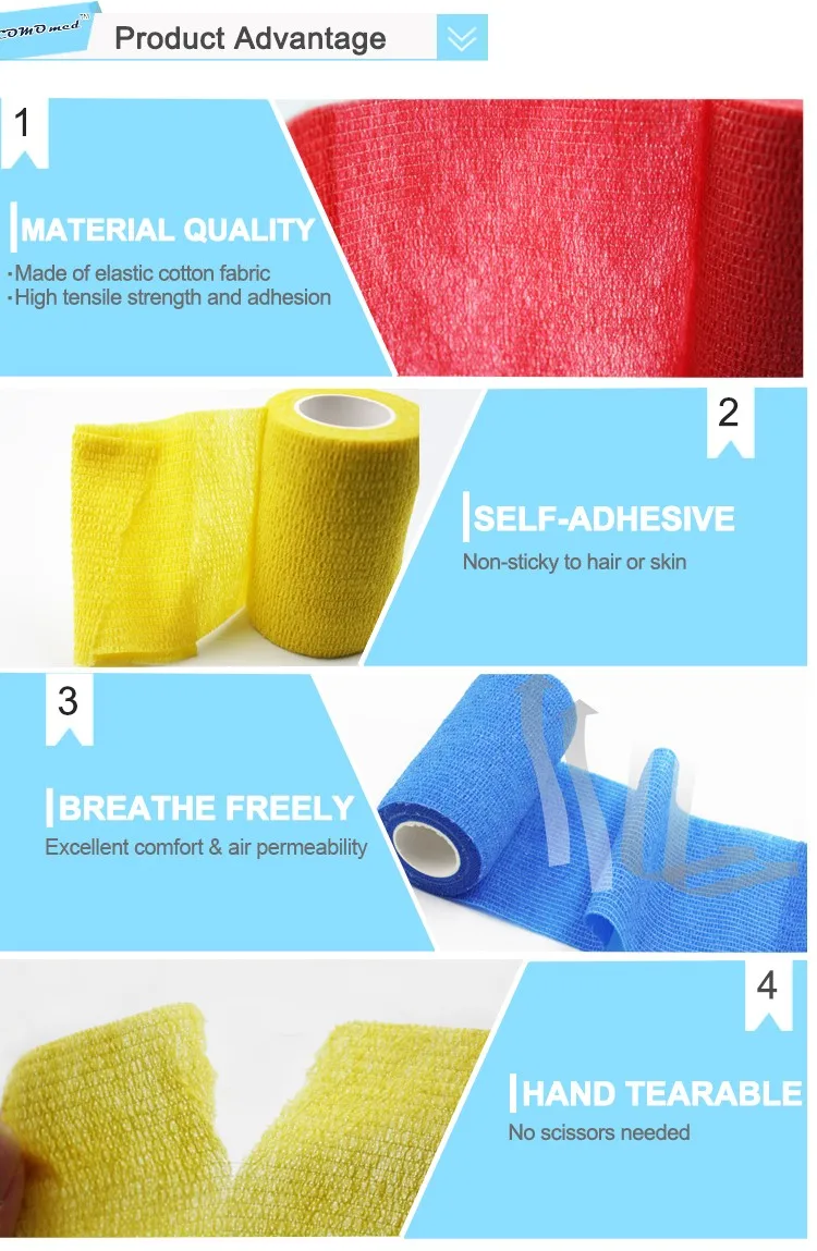 Wuxi cohesive bandages elastic soccer bandage gauze 