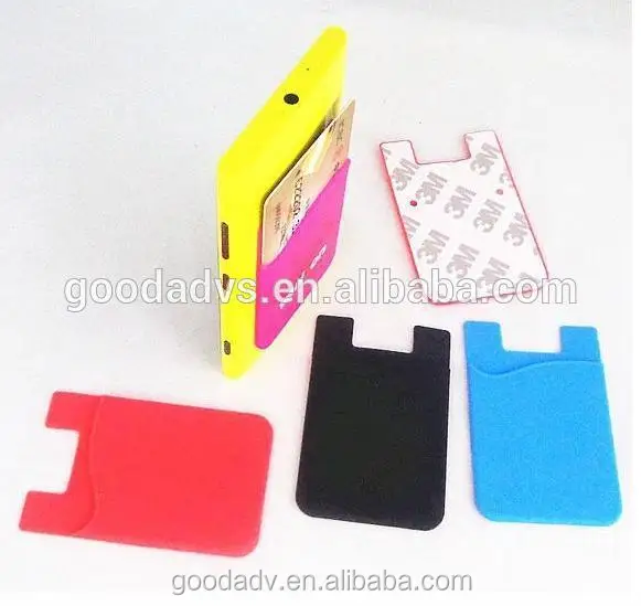 gift mobile phone adhesive silicone id business gift card holder
