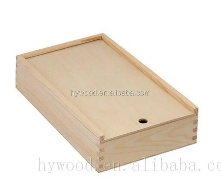 custom logo printing unfinished wholesale wooden slide top boxes