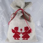 drawstring bag Embroidery backpack Angels Cross stitch pouch Gift