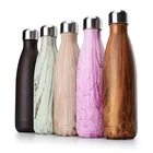 Starry Cola Custom Stainless Steel Bowling Water Bottle Marble Wood Grain Vacuum Flask Tumbler