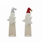 2019 Europe porcelain fashion popular Christmas decoration ceramic MDF santa claus figures with LED light vivid gifts